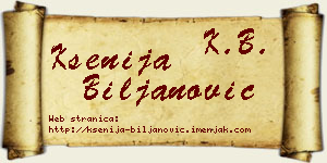 Ksenija Biljanović vizit kartica